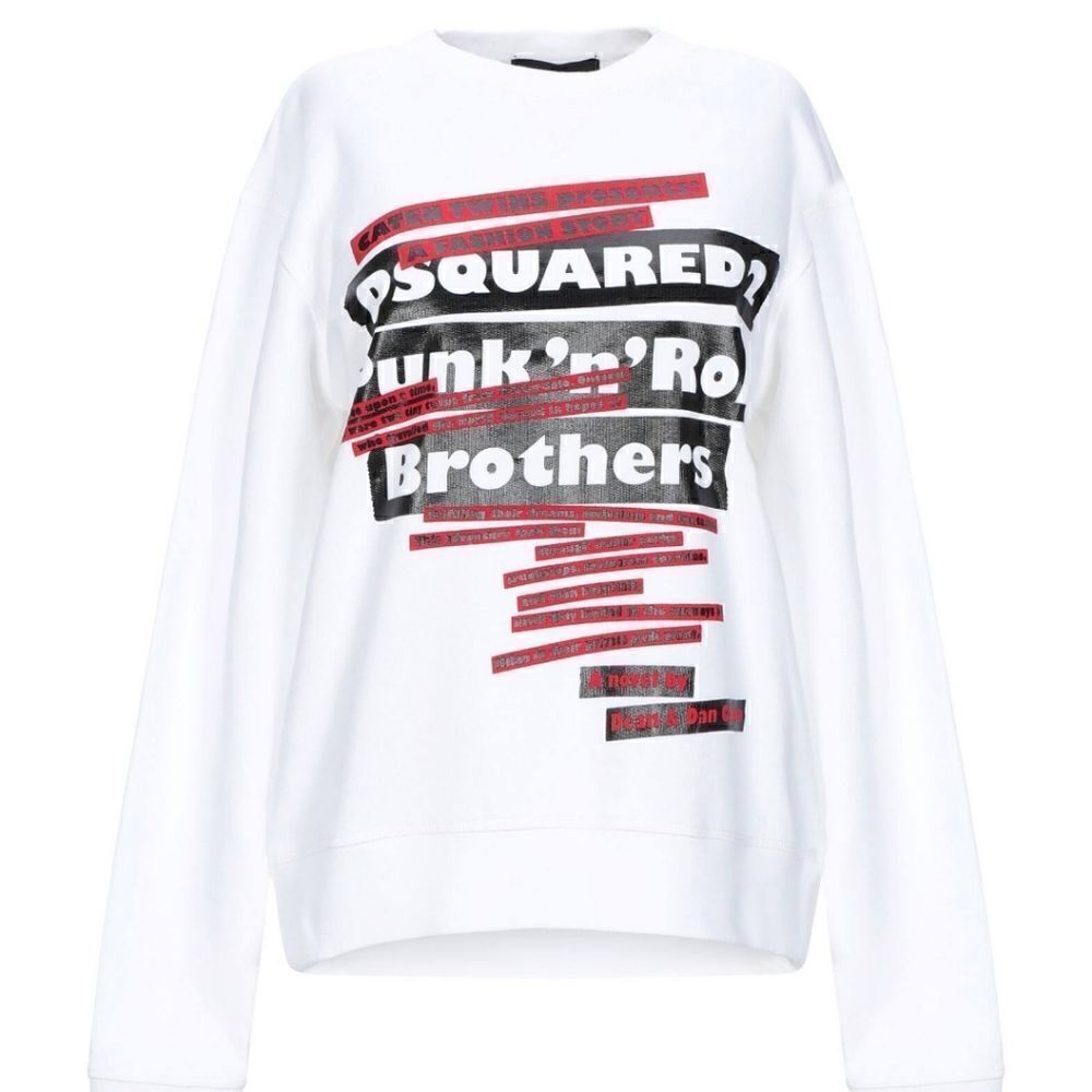 New DSQUARED2 Dsquared Tape Printed Sweatshirt Top L